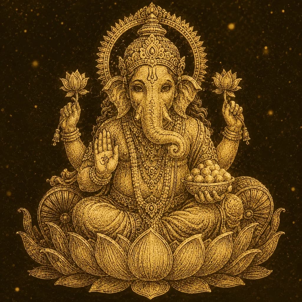 Crystal Ball Night Lamp (3D Lord Ganesha — Vighnaharta)