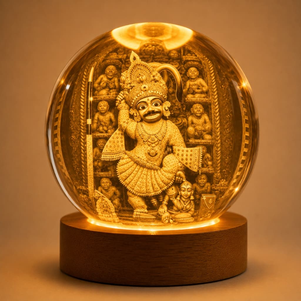 3D Kastbhanjan Dada — Sarangpur Crystal Ball Night Lamp