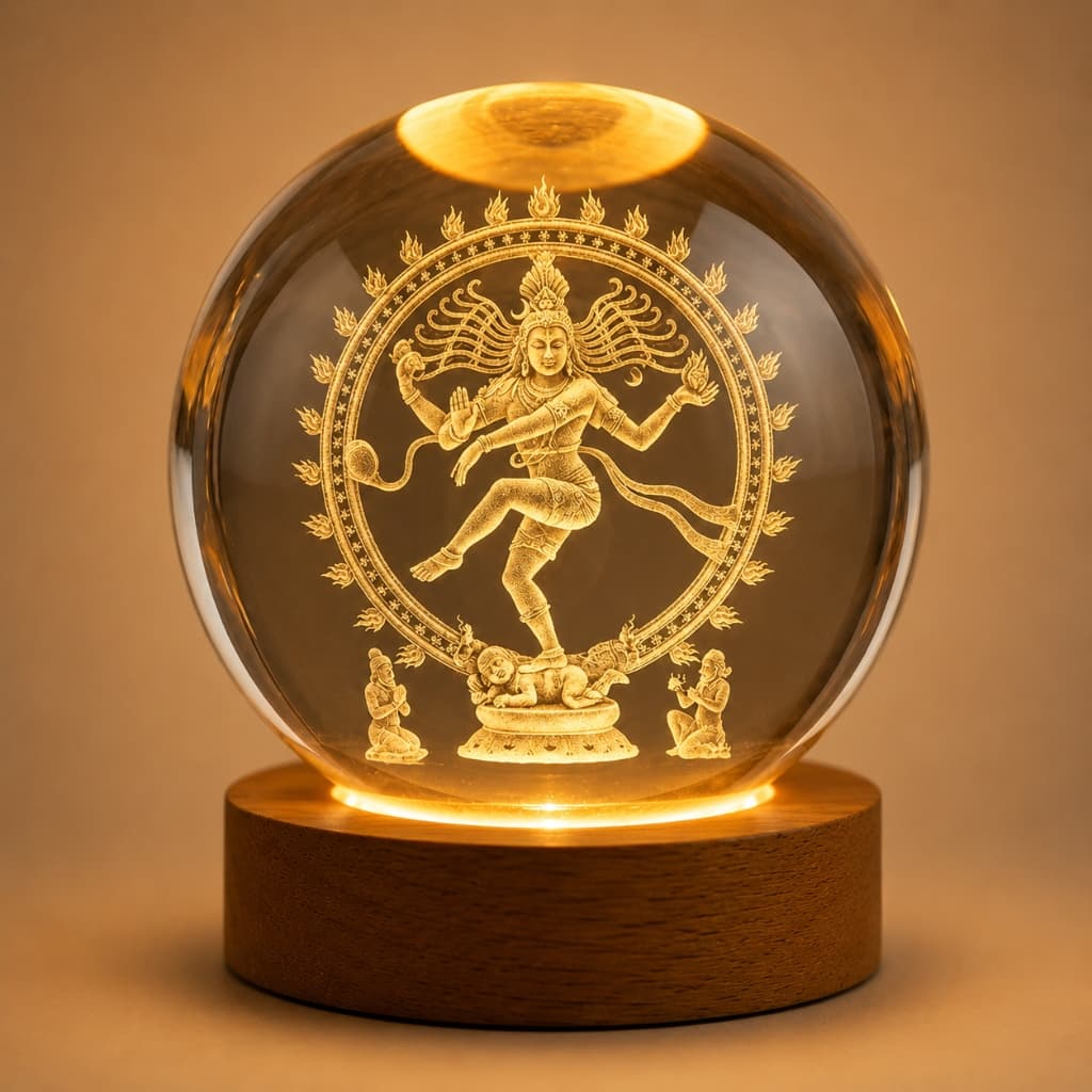 3D Nataraja — Lord Shiva Tandav Crystal Ball Night Lamp