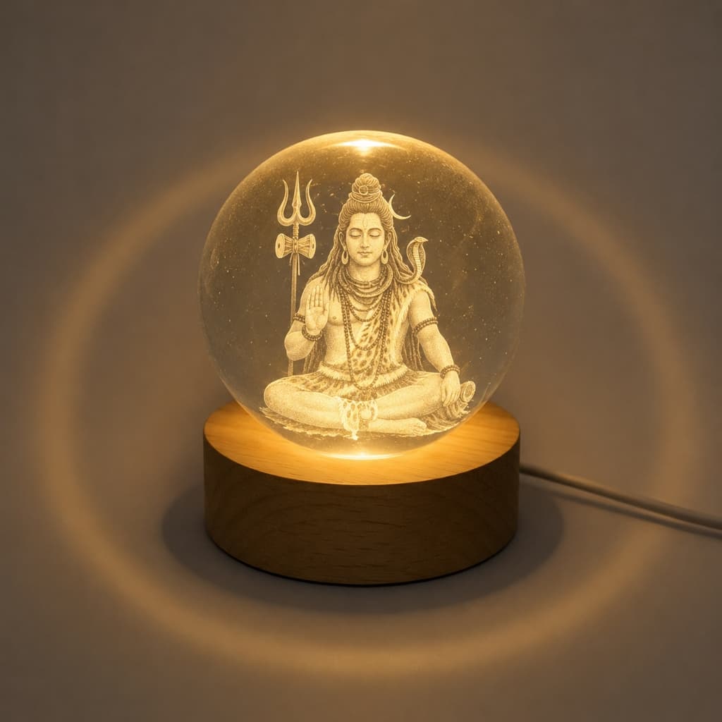 3D Lord Shiva — Mahadev Meditation Crystal Ball Night Lamp